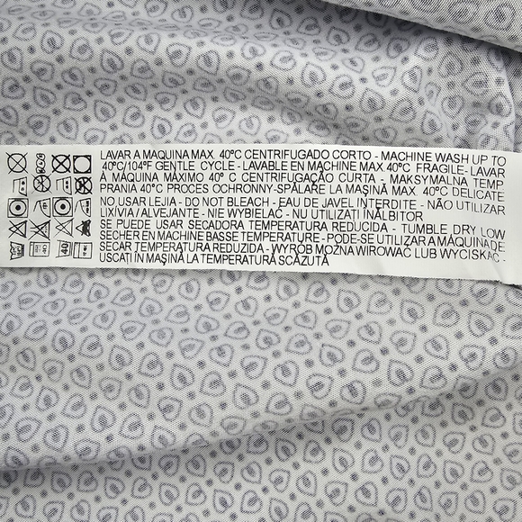 Zara Man Long Sleeve Slim Fit Button Down Shirt Blue White Men's Size Medium - Picture 9 of 15